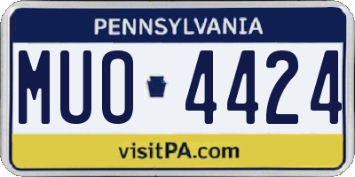 PA license plate MUO4424