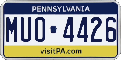 PA license plate MUO4426