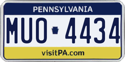 PA license plate MUO4434
