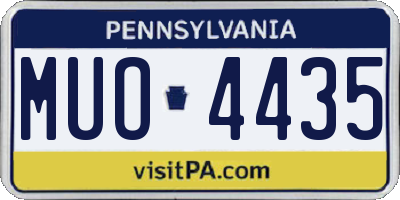 PA license plate MUO4435