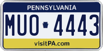 PA license plate MUO4443