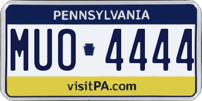 PA license plate MUO4444