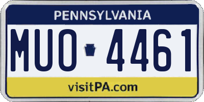PA license plate MUO4461
