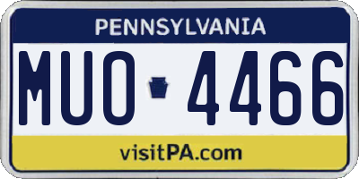 PA license plate MUO4466