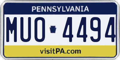 PA license plate MUO4494