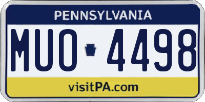 PA license plate MUO4498
