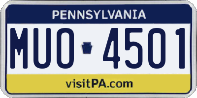 PA license plate MUO4501