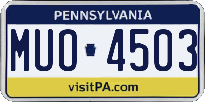 PA license plate MUO4503