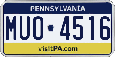 PA license plate MUO4516