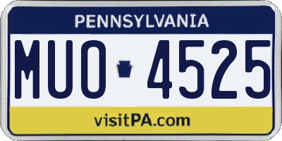 PA license plate MUO4525