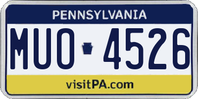 PA license plate MUO4526