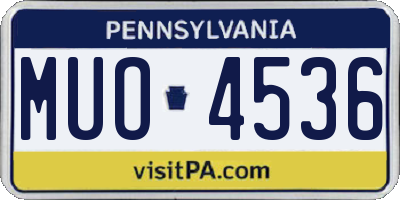 PA license plate MUO4536