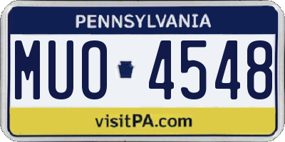 PA license plate MUO4548