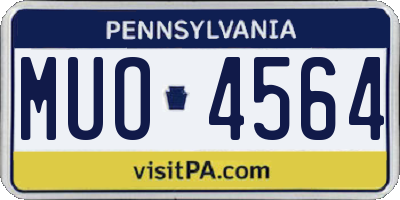 PA license plate MUO4564