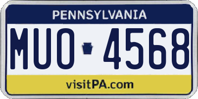 PA license plate MUO4568