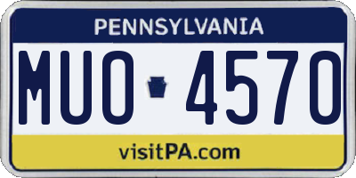 PA license plate MUO4570