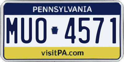 PA license plate MUO4571