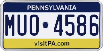 PA license plate MUO4586