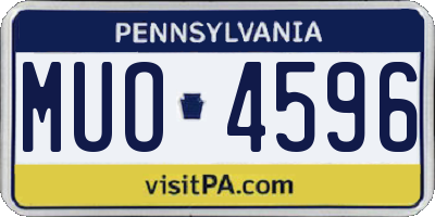PA license plate MUO4596