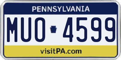 PA license plate MUO4599