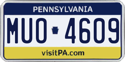 PA license plate MUO4609