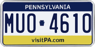 PA license plate MUO4610
