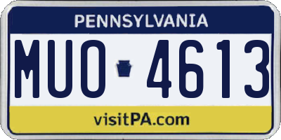 PA license plate MUO4613