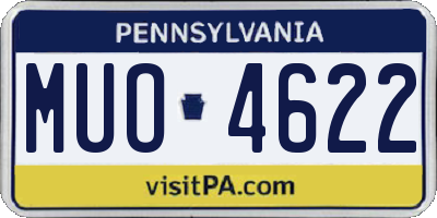 PA license plate MUO4622