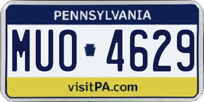 PA license plate MUO4629