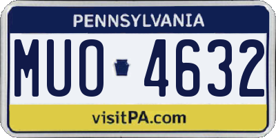 PA license plate MUO4632