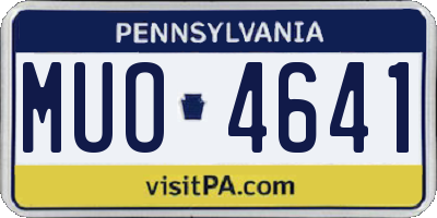 PA license plate MUO4641