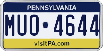 PA license plate MUO4644