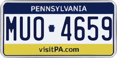 PA license plate MUO4659