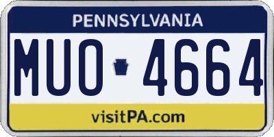 PA license plate MUO4664
