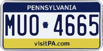 PA license plate MUO4665
