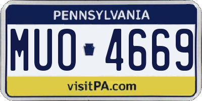PA license plate MUO4669