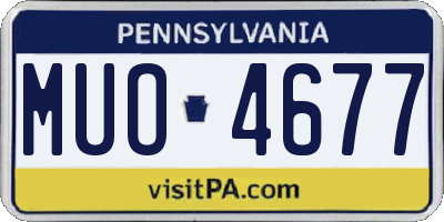 PA license plate MUO4677