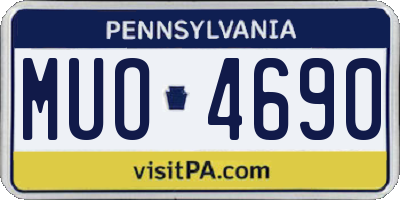 PA license plate MUO4690