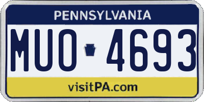 PA license plate MUO4693