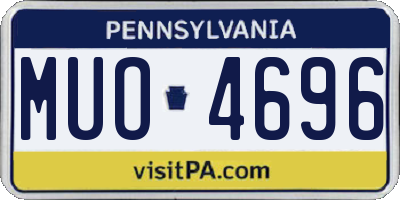 PA license plate MUO4696