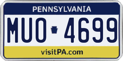 PA license plate MUO4699