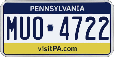 PA license plate MUO4722