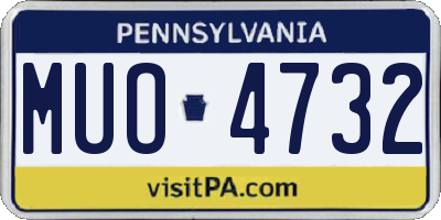 PA license plate MUO4732