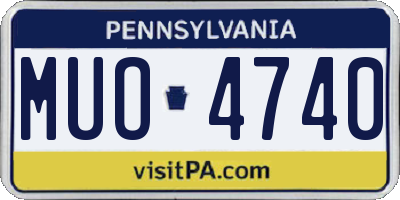 PA license plate MUO4740