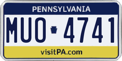 PA license plate MUO4741