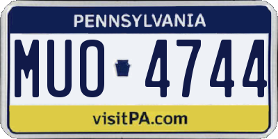 PA license plate MUO4744