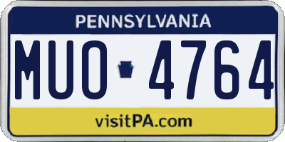 PA license plate MUO4764