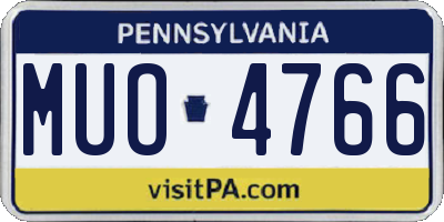 PA license plate MUO4766