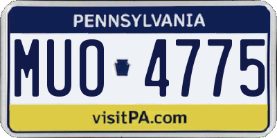 PA license plate MUO4775