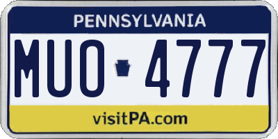 PA license plate MUO4777